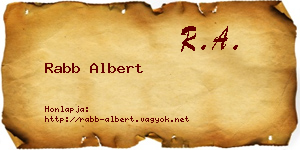 Rabb Albert névjegykártya