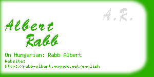 albert rabb business card